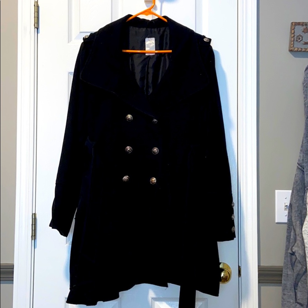 Black wool peacoat